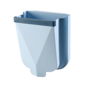 Wall Mounted Kitchen Folding Trash Can Practical Waste Container for Space Saving Garbage Storage Hanging Trash Bin for Home Office and Bathroom Use